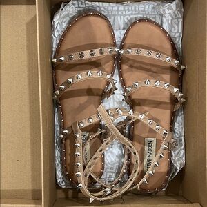 Steve Madden Tan Studded Strappy Sandals